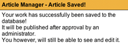 After saving an article it won