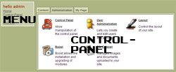 Controlpanel of the current developement release