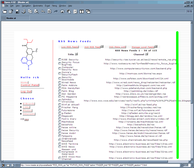 Opera 4.02 RSSlist breakup